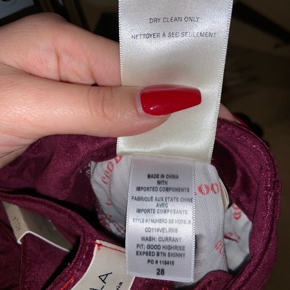 Alice & Olivia STRETCH VELVETHigh Rise Skinny Jeans - Picture 17 of 17